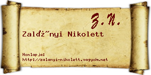 Zalányi Nikolett névjegykártya